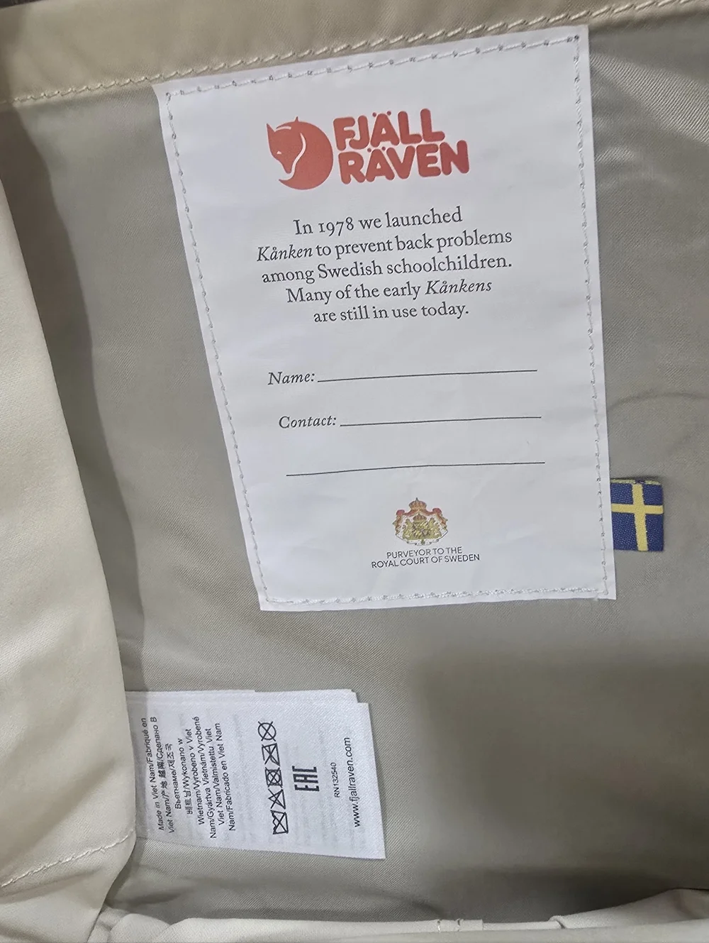 NEW Fjallraven Kanken Mini In Light Oak